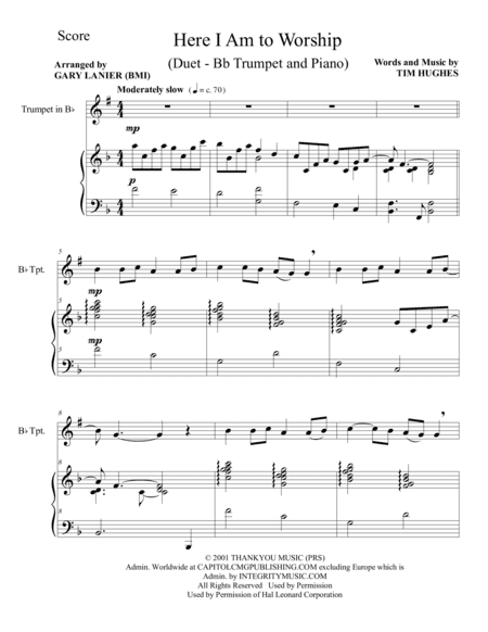 Here I Am To Worship (arr. Gary Lanier)