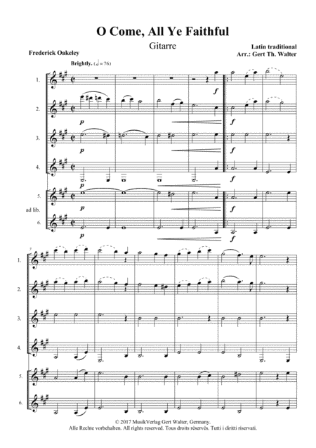 O Come, All Ye Faithful (arr. Gert Th. Walter)
