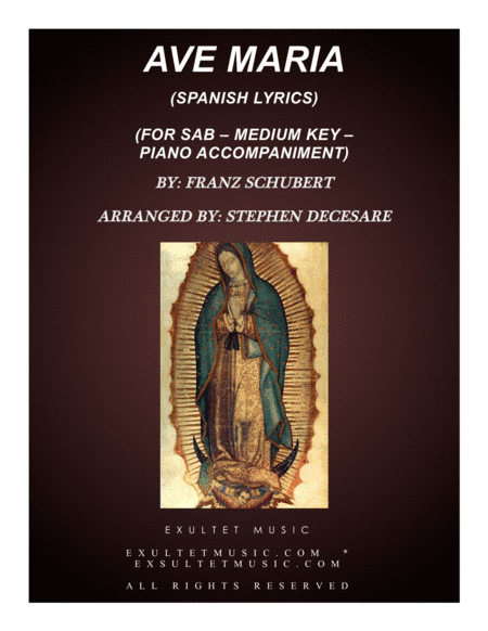 Ave Maria (Spanish Lyrics - for SAB - Medium Key - Piano) (arr. Stephen DeCesare)