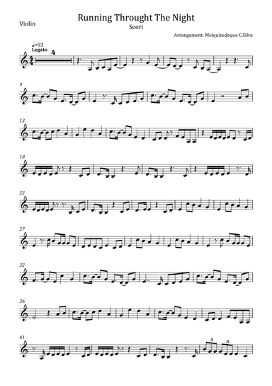 Running Through The Night (arr. Melquisedeque C.Silva)