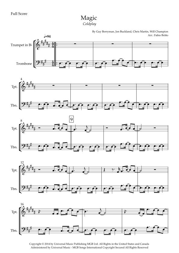 Magic (arr. Fabio Britto)