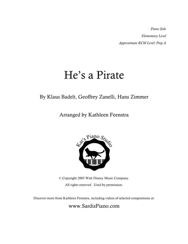 He's A Pirate (arr. Kathleen Feenstra)