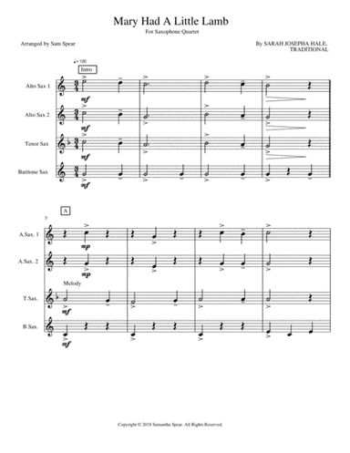 Mary Had a Little Lamb (arr. Sam Spear)