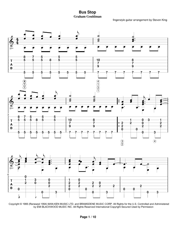 Bus Stop (arr. Steven King)