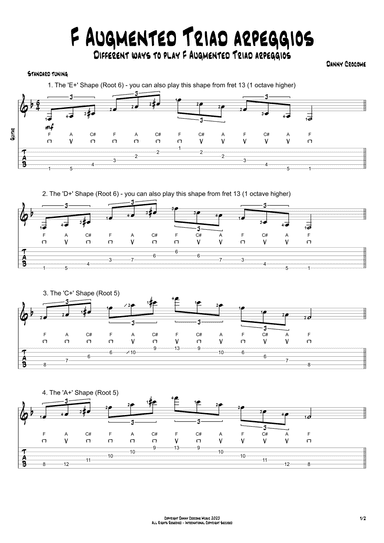 F Augmented Triad Arpeggios (5 Ways to Play)