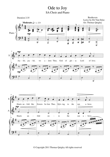 Ode To Joy (arr. Thomas Quigley)