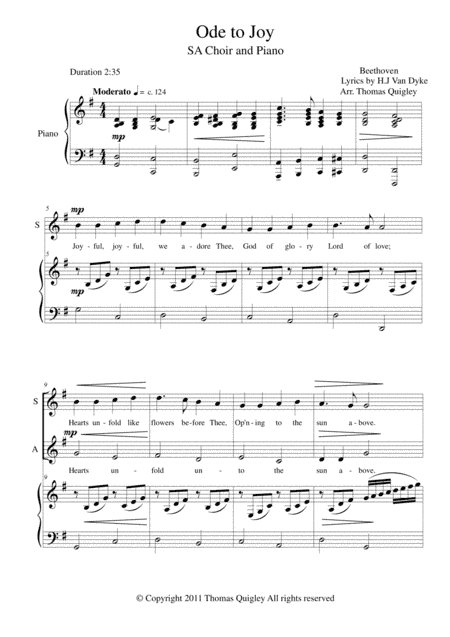 Ode To Joy (arr. Thomas Quigley)