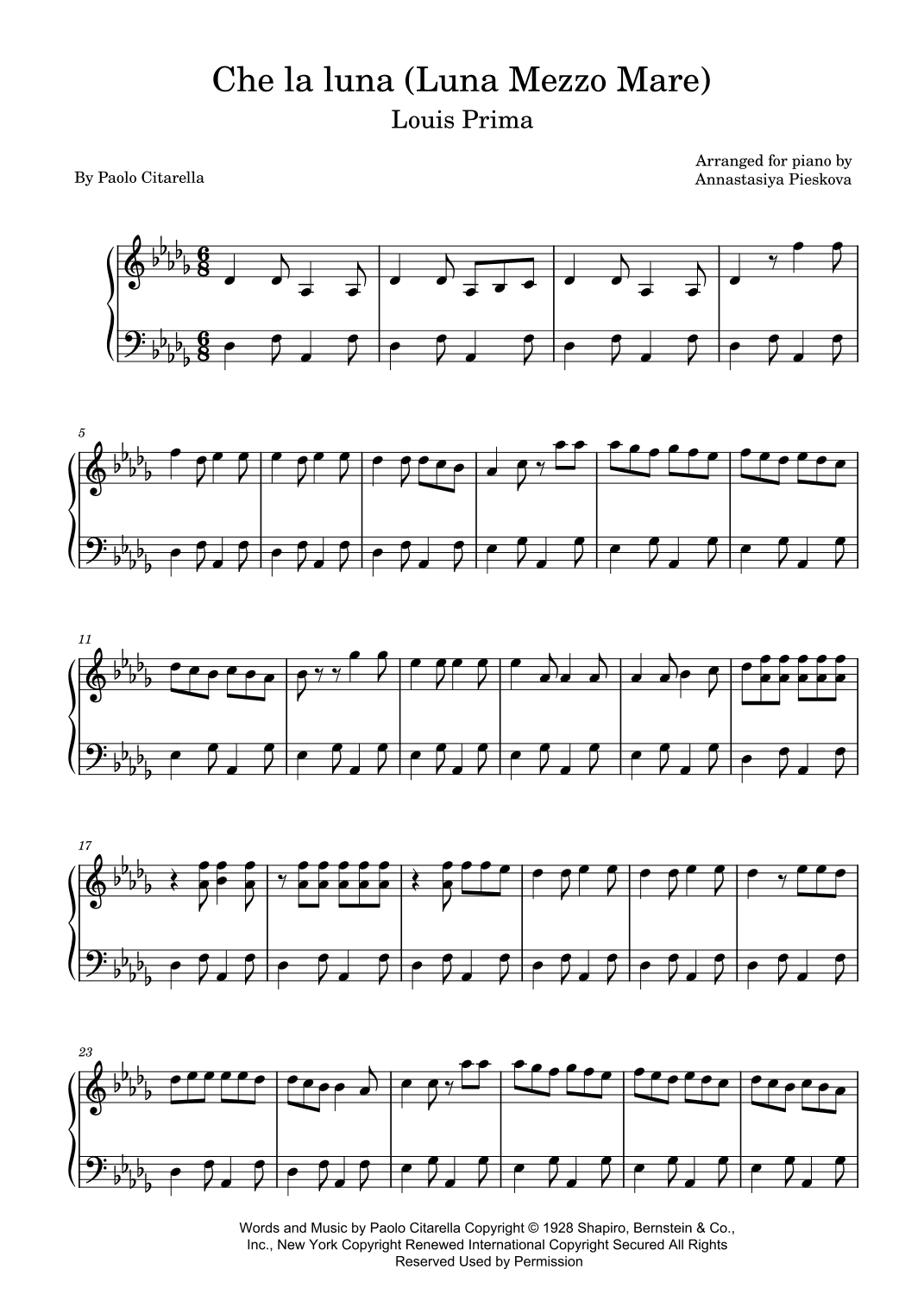 Luna Mezzo Mare (arr. Annastasiya Pieskova)