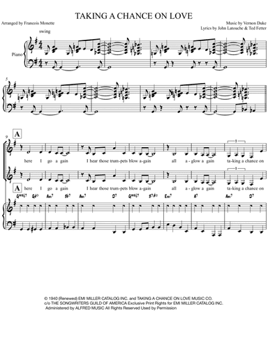 Taking A Chance On Love (arr. Francois Monette)