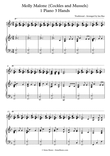 Molly Malone (Cockles and Mussels) - 1 Piano 3 Hands (arr. Ian Rae)