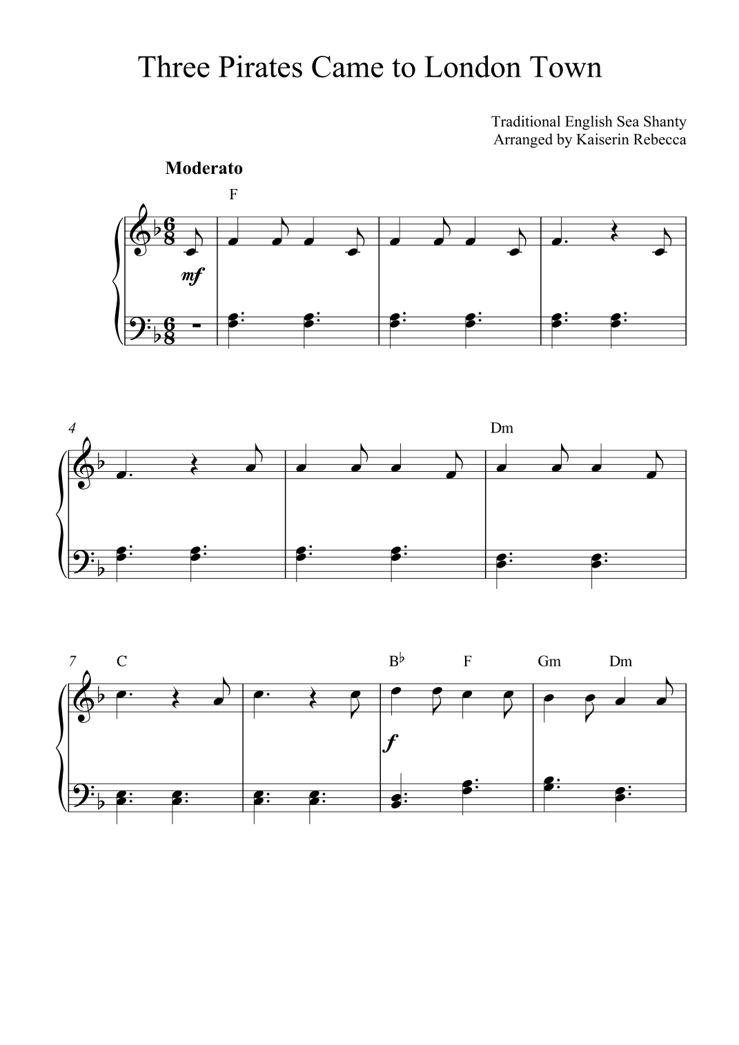 Three Pirates Came to London Town (arr. Kaiserin Rebecca)