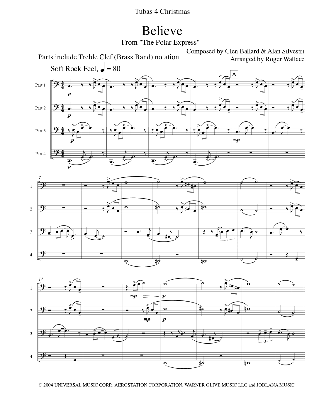 The Polar Express  from Warner Bros. Pictures' THE POLAR EXPRESS (arr. Roger Wallace)