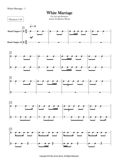 White Marriage (body percussion duet)