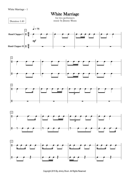 White Marriage (body percussion duet)