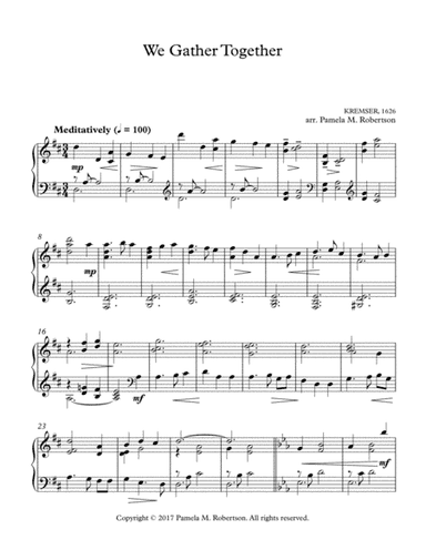 We Gather Together - Piano Solo (arr. Pamela M. Robertson)