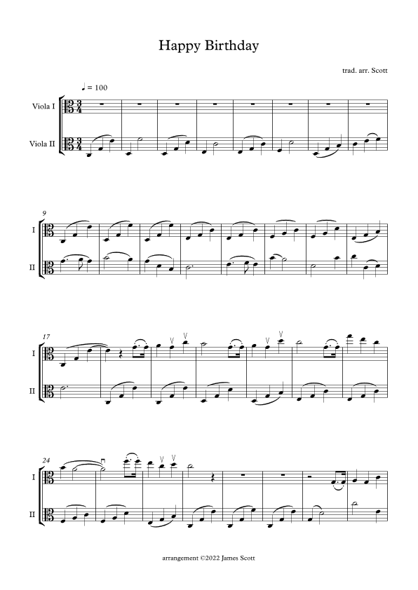 Happy Birthday (arr. James Scott)