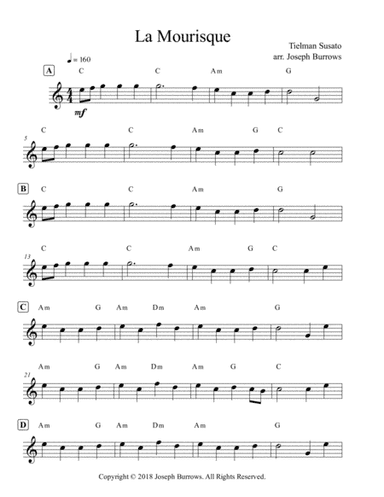 La Mourisque by Tielman Susato - Guitar (arr. Joseph Burrows)