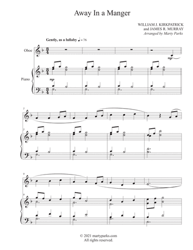 Away In a Manger (Oboe-Piano) (arr. Marty Parks)