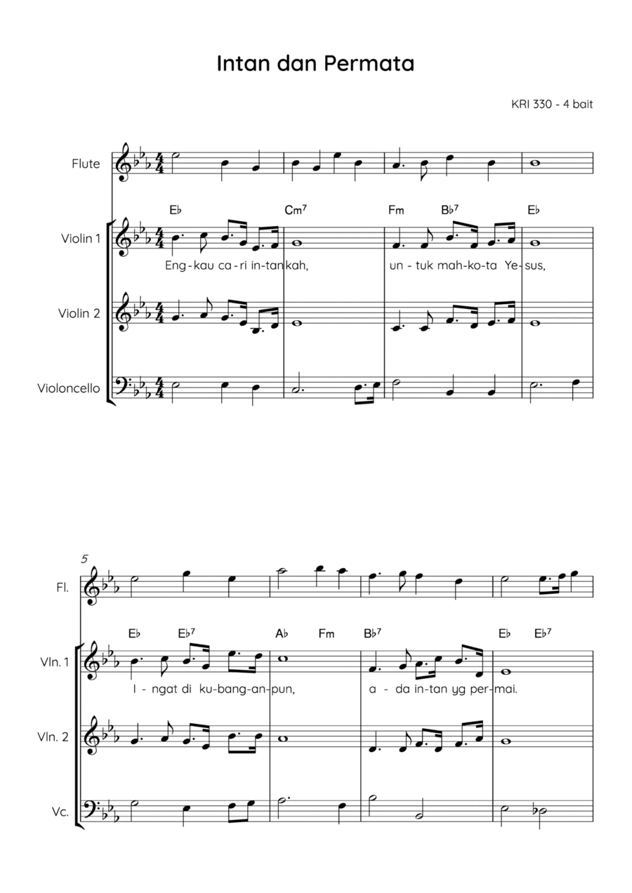 Intan dan Permata / Diamonds and Jewels (arr. Angie Wiranata)