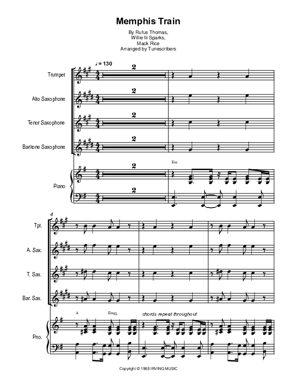 Memphis Train (arr. Tunescribers)