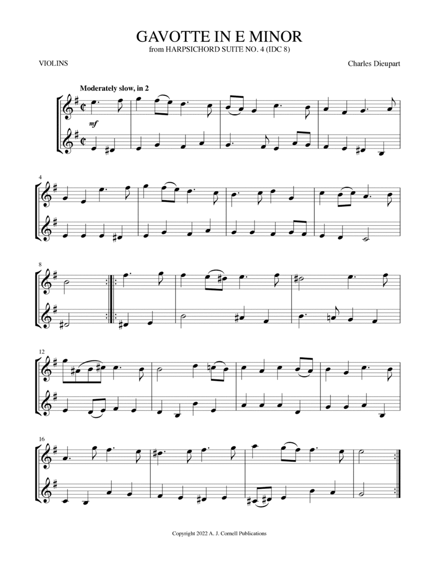 Gavotte in E Minor (from Harpsichord Suite No. 4) (arr. Mark Phillips)