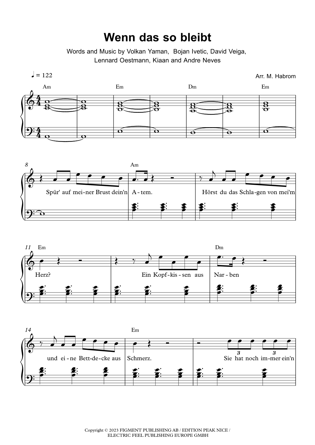 Wenn Das So Bleibt (arr. Michael Habrom)
