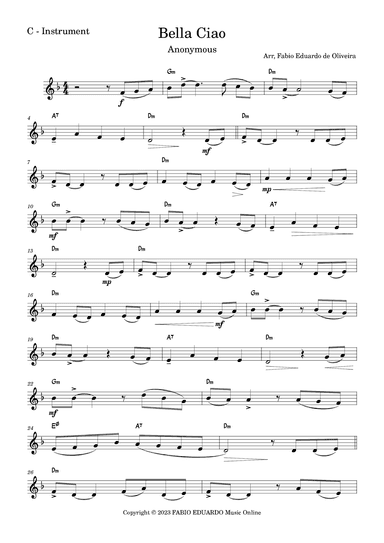 Bella Ciao (arr. Fabio Eduardo de Oliveira)