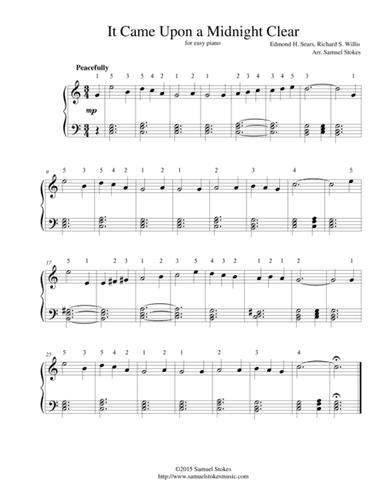 It Came Upon a Midnight Clear (It Came Upon the Midnight Clear) - for easy piano (arr. Samuel Stokes)
