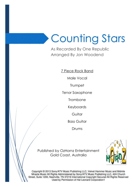 Counting Stars (arr. Jon Woodend)