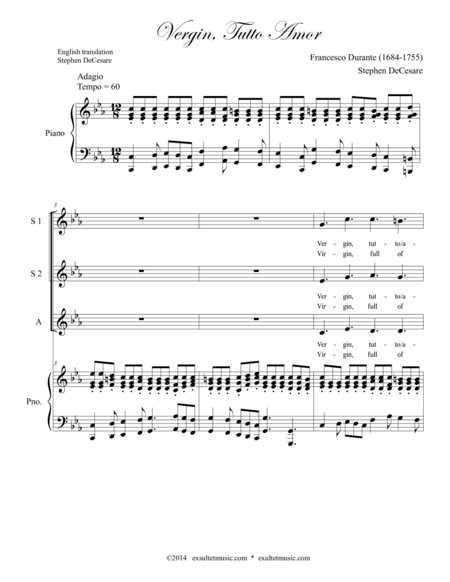 Vergin, Tutto Amor (SSA) (arr. Stephen DeCesare)