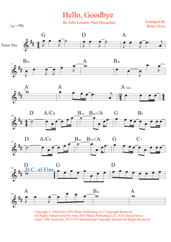 Hello, Goodbye (arr. Rene Alves)