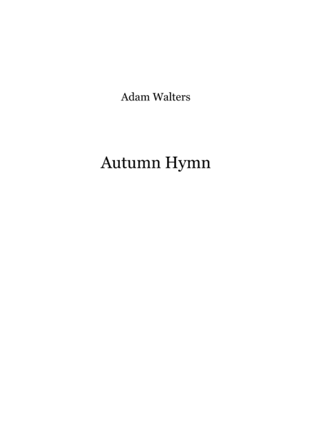 Autumn Hymn