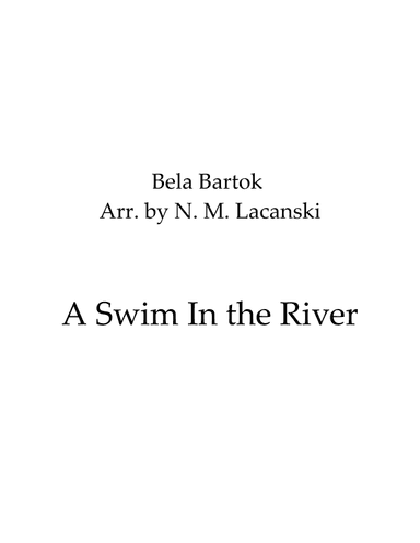 A Swim in the River (arr. Nick Michael Lacanski)