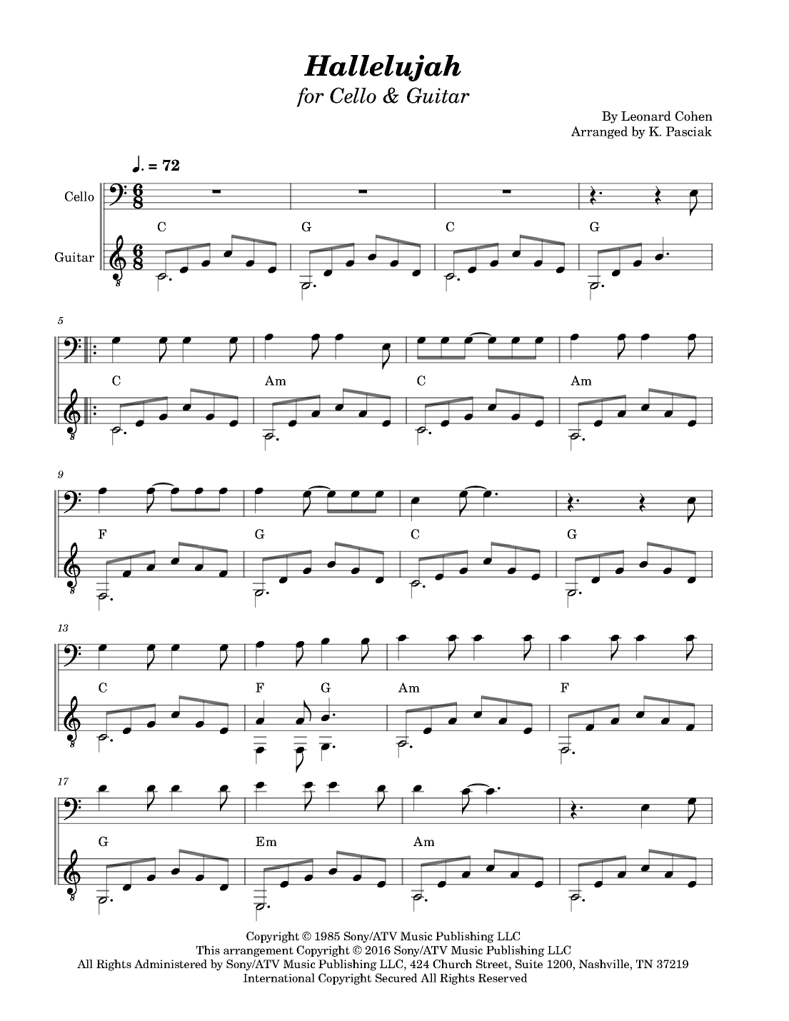 Hallelujah (arr. Kenneth Pasciak)