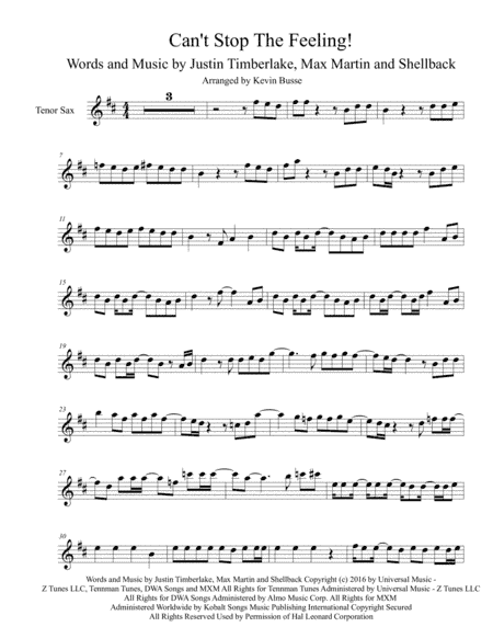 Can't Stop The Feeling  from TROLLS (arr. Kevin Busse)