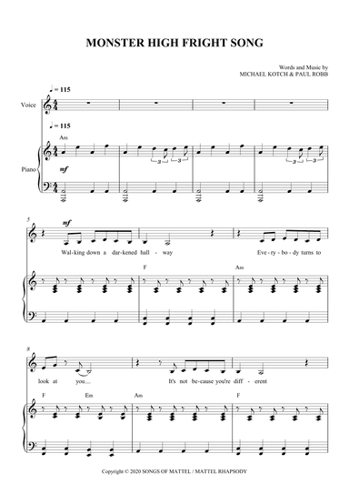 Monster High Fright Song (arr. SCMusic)