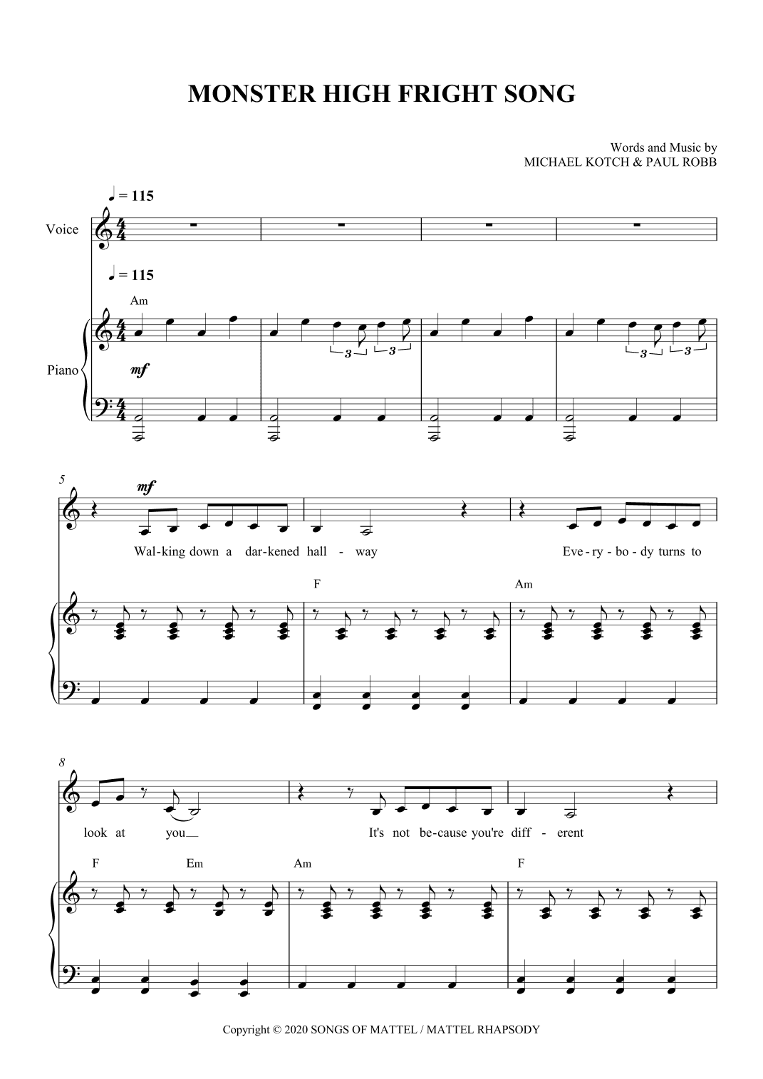 Monster High Fright Song (arr. SCMusic)