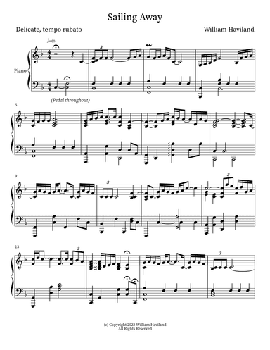 Sailing Away [composition for solo piano]