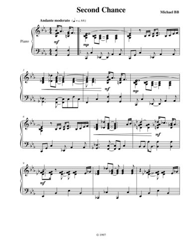 Second Chance a Smooth Jazz piano solo from Modern Solos