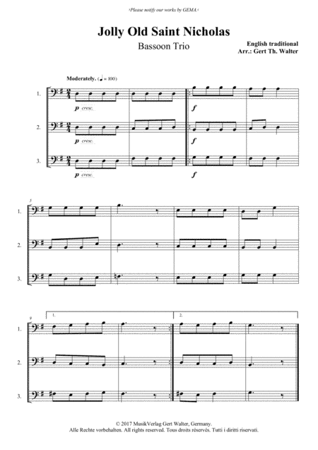 Jolly Old Saint Nicholas (arr. Gert Th. Walter)