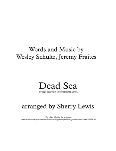 Dead Sea (arr. Sherry Lewis)