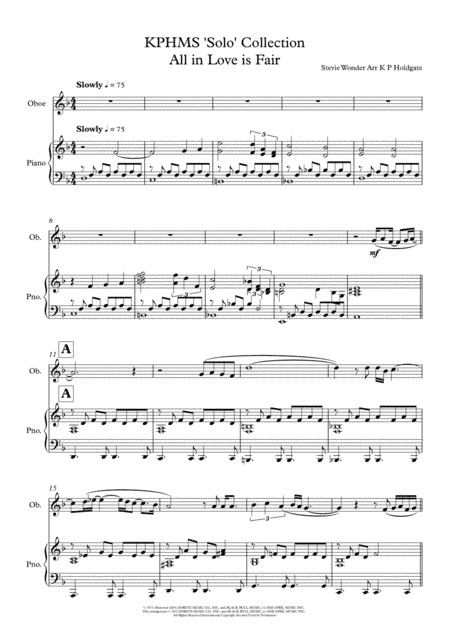 All In Love Is Fair (arr. Kevin P Holdgate)
