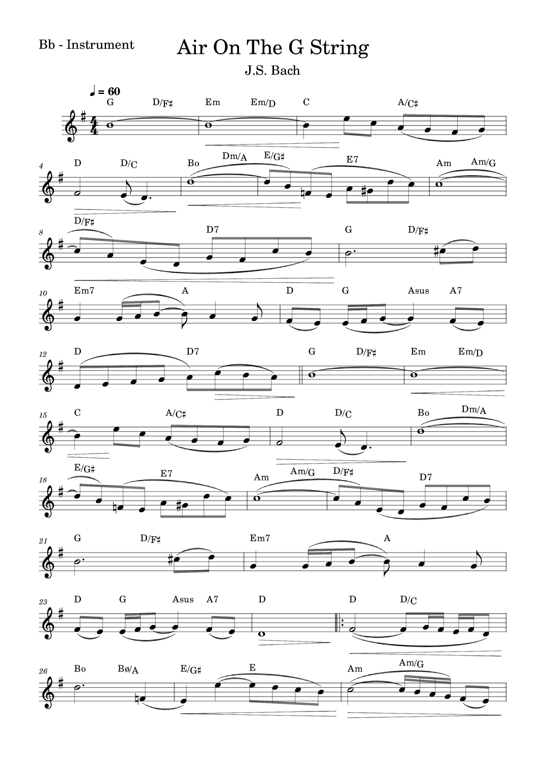 Air On The G String (arr. Fabio Eduardo de Oliveira)