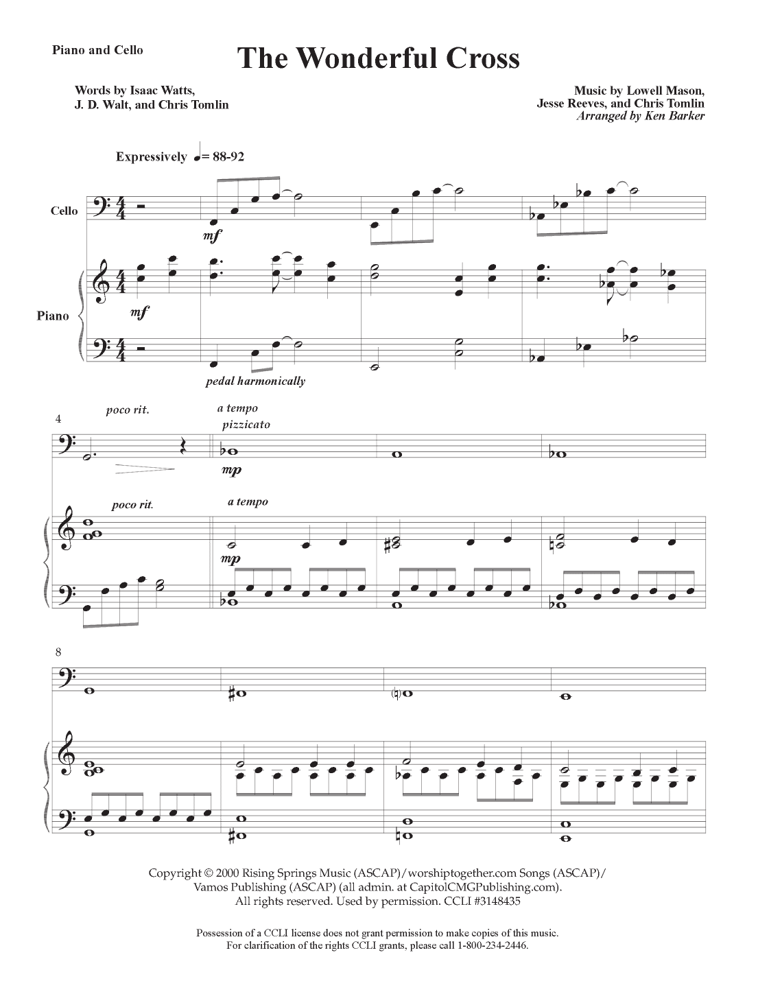The Wonderful Cross (arr. Ken Barker)
