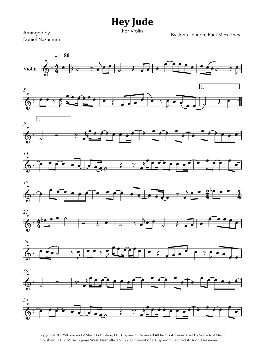 Hey Jude (arr. Daniel Nakamura)