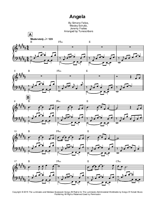 Angela (arr. Tunescribers)