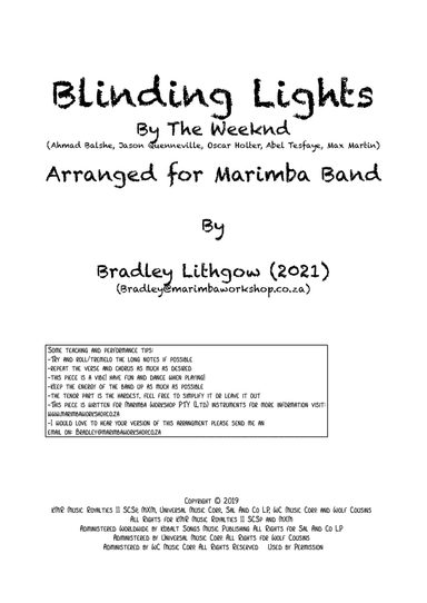 Blinding Lights (arr. Bradley Lithgow)