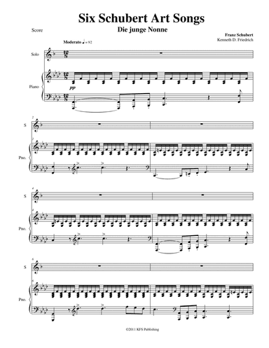 Six Schubert Art Songs - alto sax and piano (arr. Kenneth D. Friedrich)