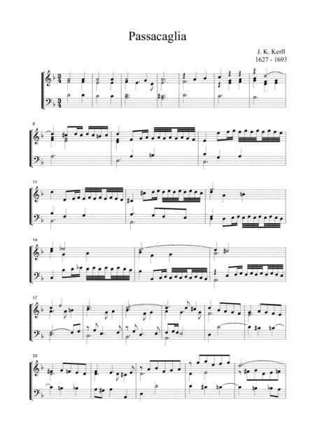 PASSACAGLIA - Kerll - For organ 2 staff (arr. Marcello Meneguzzo)