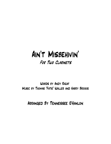 Ain't Misbehavin' (arr. Tennessee O'Hanlon)